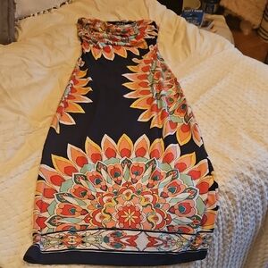 Paper Doll Navy and Multicolor Dress